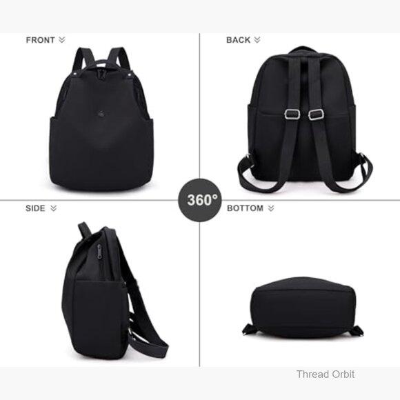 Mini Nylon Women\'s Backpack Lightweight Travel Daypack with 8 Pockets